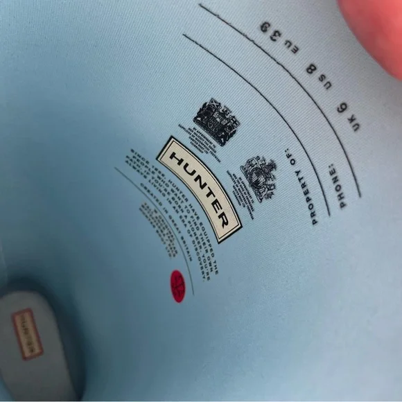 Hunter tall Tartan Rain boots in Boat Blue | size 8 - Picture 5 of 7